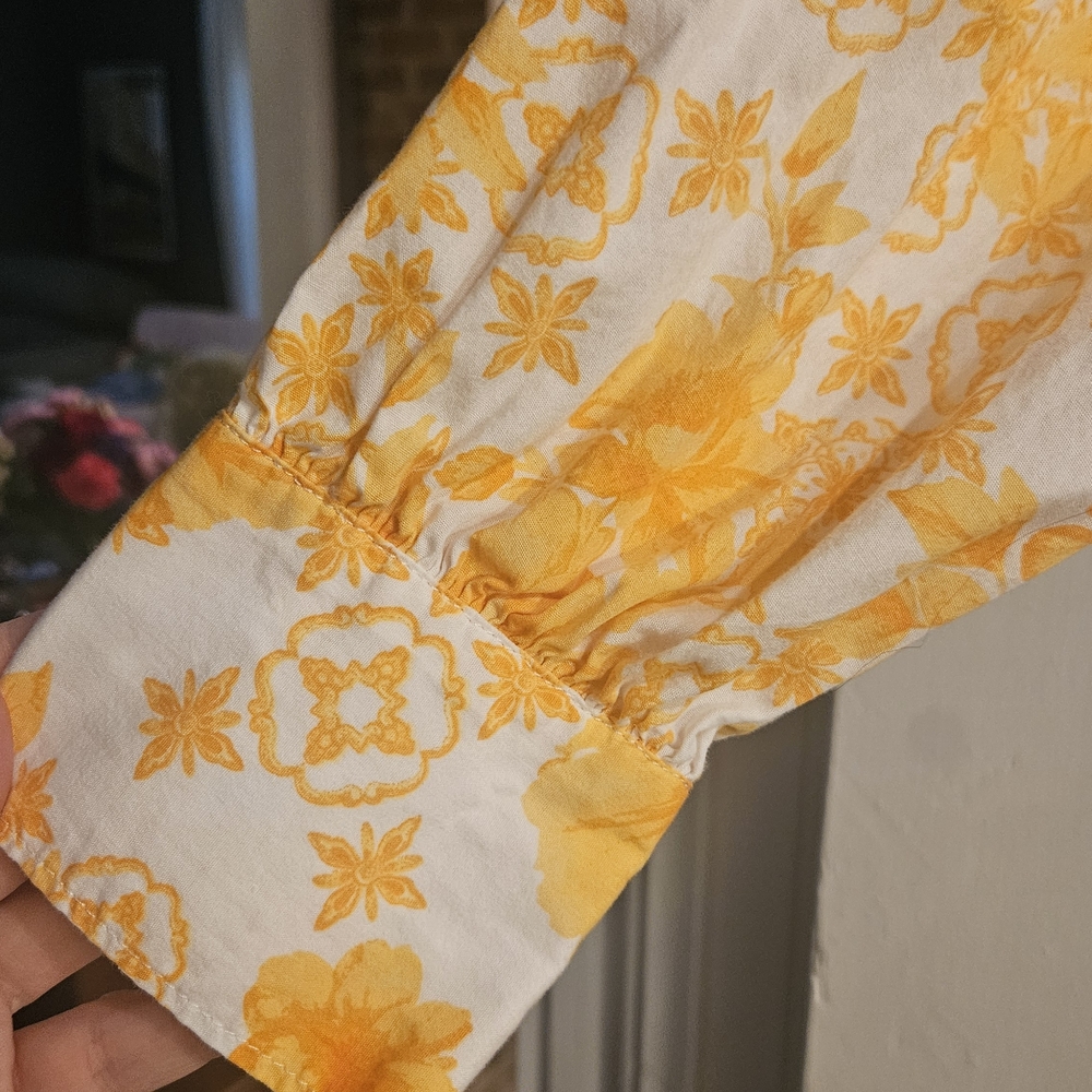 Yellow Floral Women's Dress - Picture 3 of 10